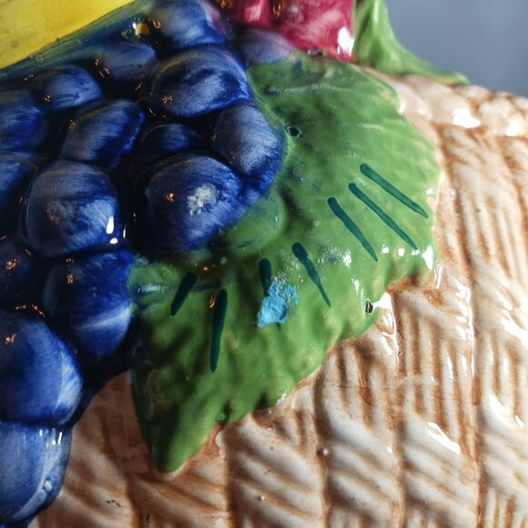 Vintage Italian Bassano Porcelain Fruit Basket Mojalica Style MCM - Picture 3 of 15